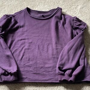 aerie Plum Crewneck Sweater with Textured Knit